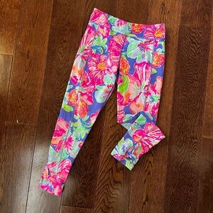 Lilly Pulitzer Luxletic Melody Leggings Girls Large 8/10 - Vibrant Floral Print